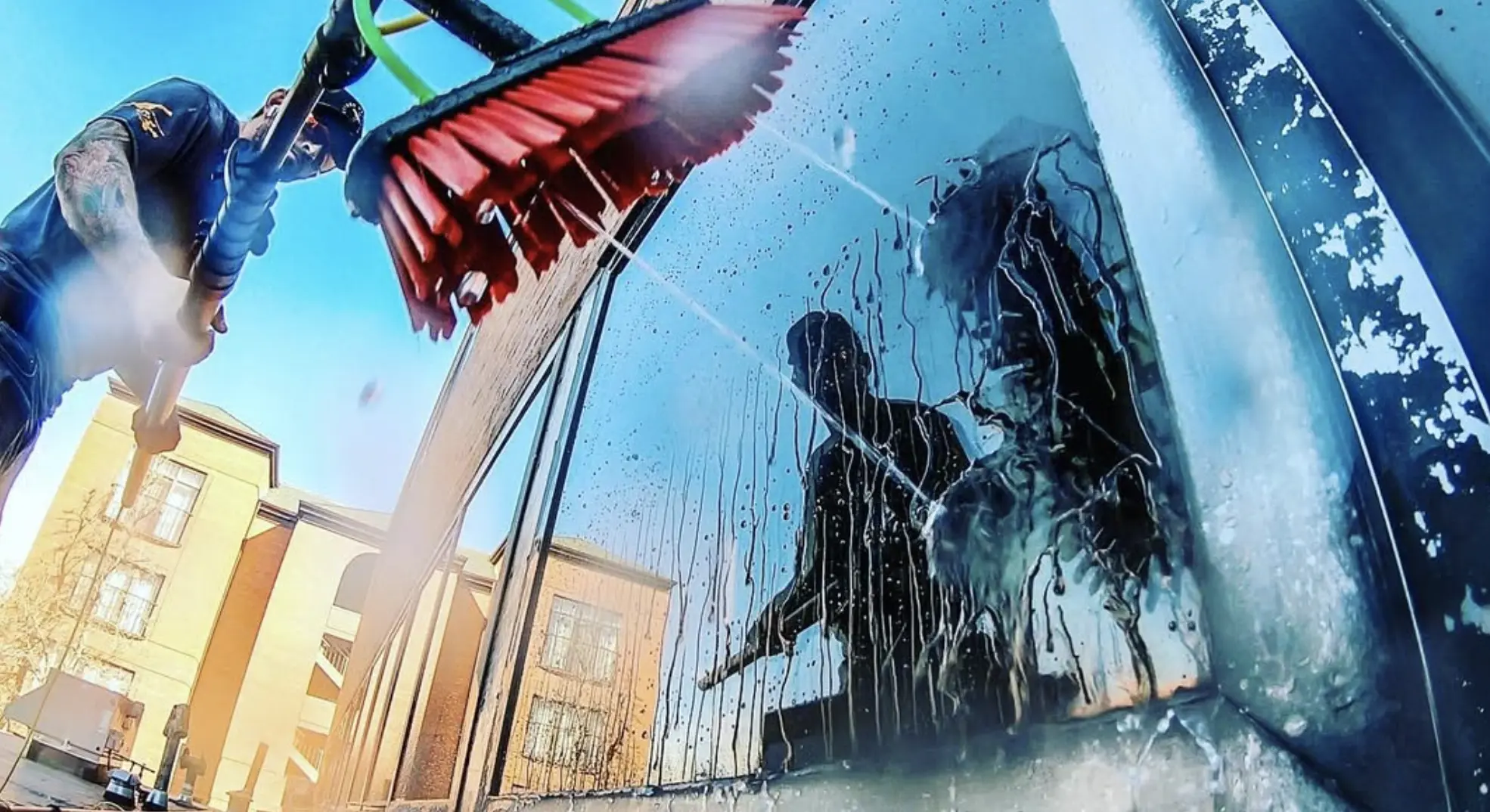 dish soap window cleaning method