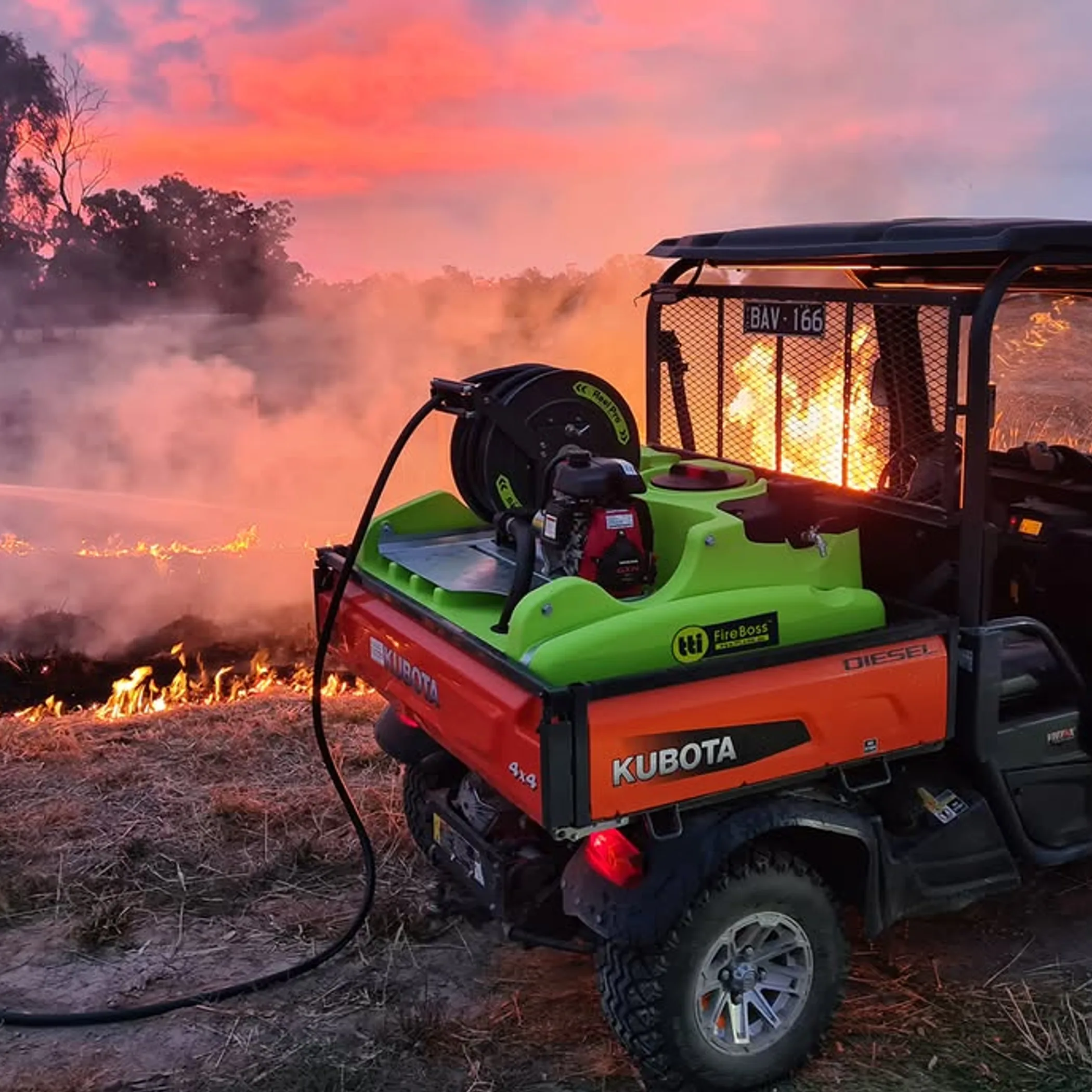 firefighting equipment in use