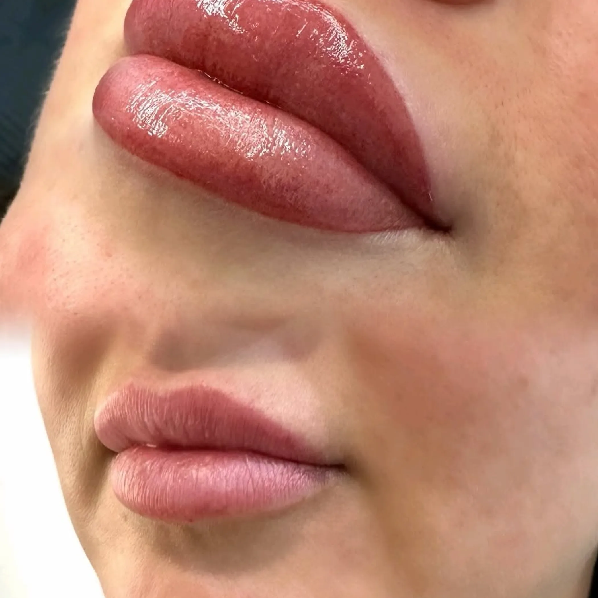 permanent makeup lips close-up