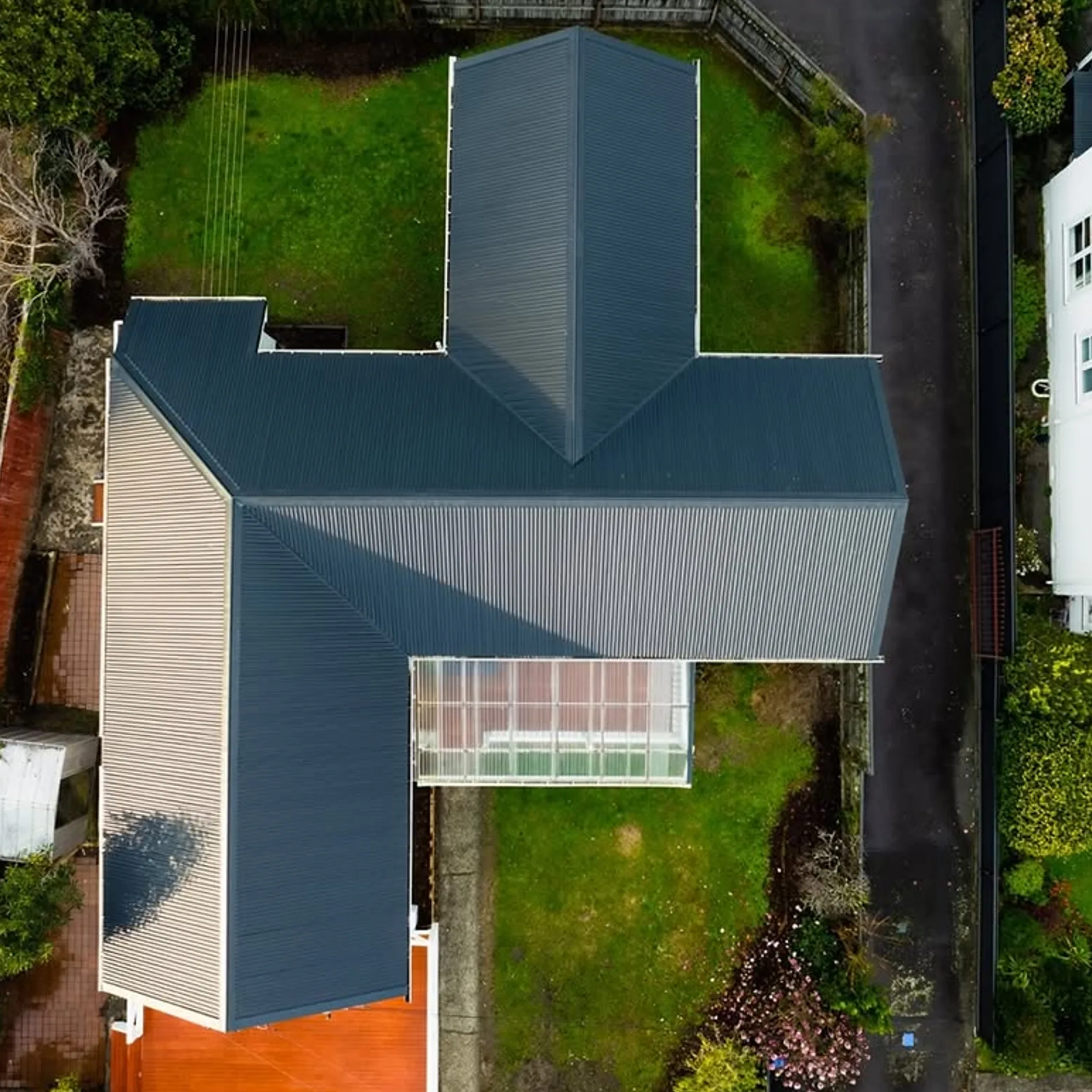 residential roof showing weather exposure