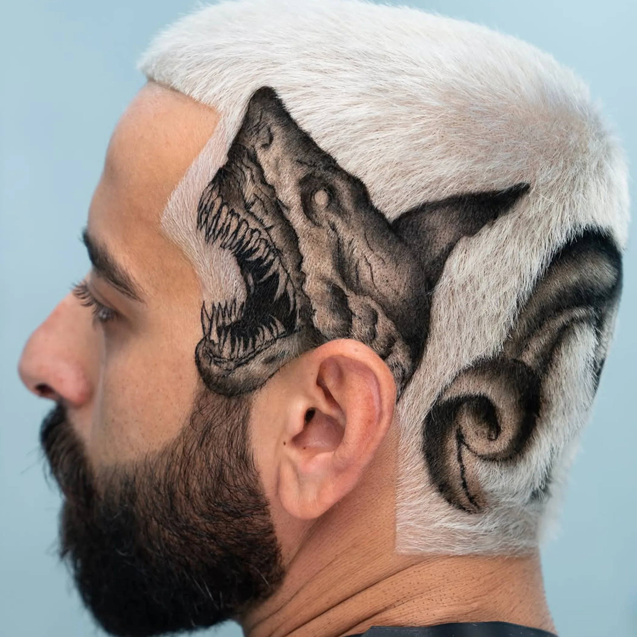 scalp with hair tattoo